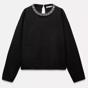 Zara Jewel Collar Knit Sweater